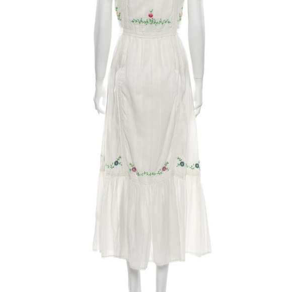 LoveShackFancy White Maxi Dress with Floral Embroidery - Picture 5 of 6